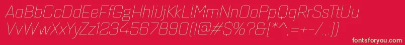 Quarcaextthinitalic Font – Green Fonts on Red Background