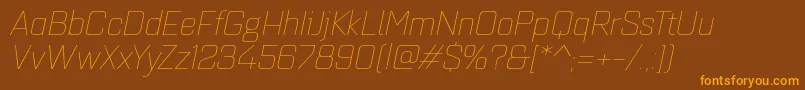 Quarcaextthinitalic Font – Orange Fonts on Brown Background