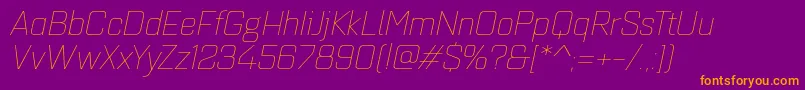 Quarcaextthinitalic Font – Orange Fonts on Purple Background