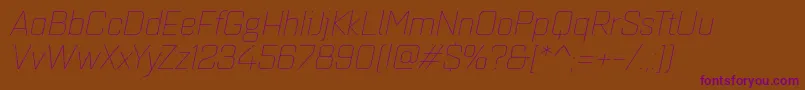 Quarcaextthinitalic Font – Purple Fonts on Brown Background