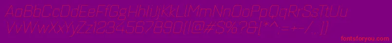 Quarcaextthinitalic Font – Red Fonts on Purple Background