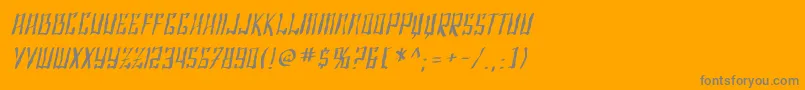 フォントSfShaiFontaiDistressedOblique – オレンジの背景に灰色の文字