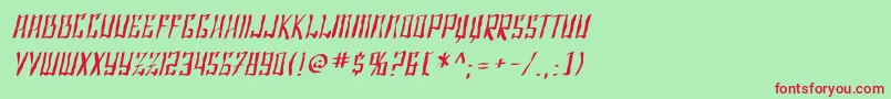 SfShaiFontaiDistressedOblique Font – Red Fonts on Green Background