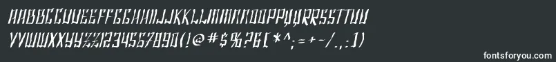 Шрифт SfShaiFontaiDistressedOblique – белые шрифты на чёрном фоне