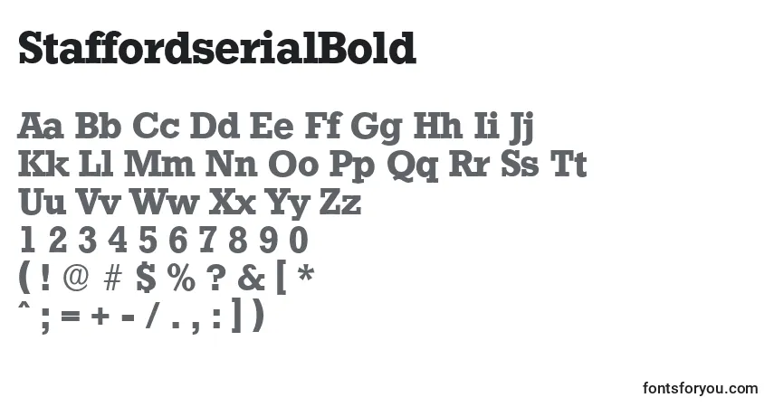Шрифт StaffordserialBold – алфавит, цифры, специальные символы