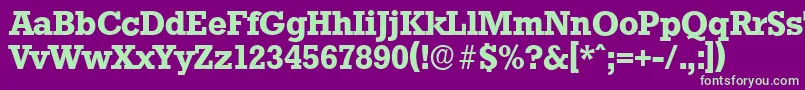 フォントStaffordserialBold – 紫の背景に緑のフォント