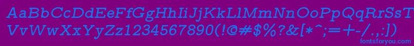 Lmmonoproplt10Boldoblique Font – Blue Fonts on Purple Background