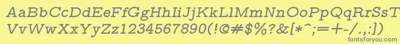 フォントLmmonoproplt10Boldoblique – 黄色の背景に灰色の文字