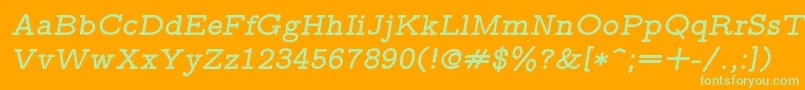 Lmmonoproplt10Boldoblique Font – Green Fonts on Orange Background