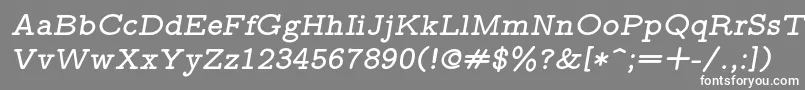 フォントLmmonoproplt10Boldoblique – 灰色の背景に白い文字