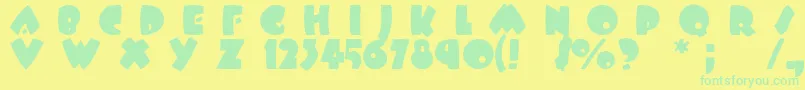 Beeswax Font – Green Fonts on Yellow Background