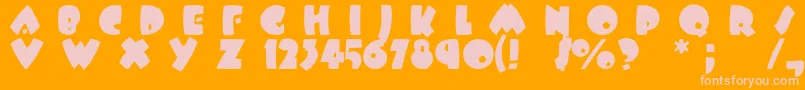 Beeswax Font – Pink Fonts on Orange Background