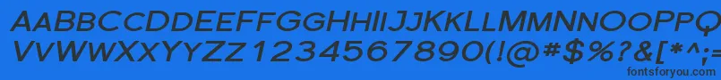 Шрифт SfflorencesansscexpBoldita – чёрные шрифты на синем фоне