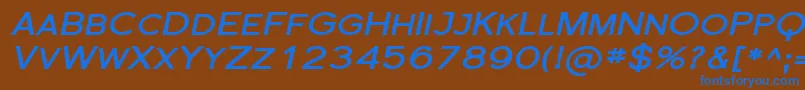 フォントSfflorencesansscexpBoldita – 茶色の背景に青い文字