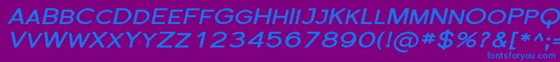 フォントSfflorencesansscexpBoldita – 紫色の背景に青い文字