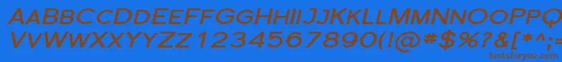Шрифт SfflorencesansscexpBoldita – коричневые шрифты на синем фоне