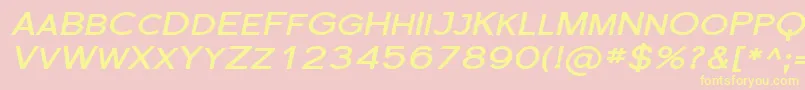 Weitere Informationen zur SfflorencesansscexpBoldita-Schriftart SfflorencesansscexpBoldita-Schriftart – Gelbe Schriften auf rosa Hintergrund