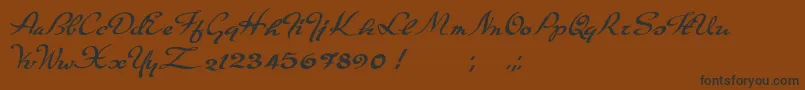 Carpete-Schriftart – Schwarze Schriften auf braunem Hintergrund