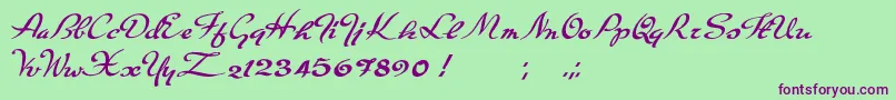 Carpete-fontti – violetit fontit vihreällä taustalla