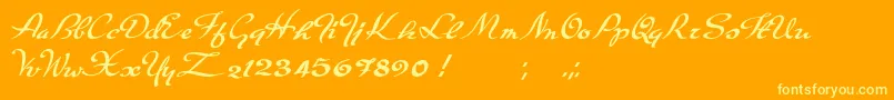 Carpete Font – Yellow Fonts on Orange Background