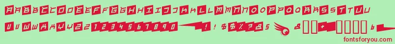 フォントGordon – 赤い文字の緑の背景