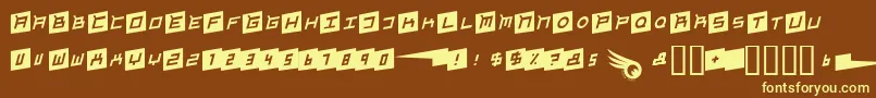 Gordon-Schriftart – Gelbe Schriften auf braunem Hintergrund