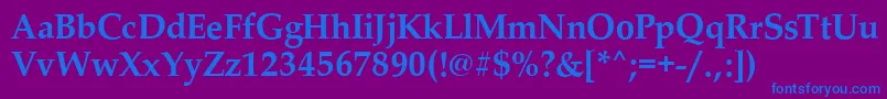 PalladioBold-Schriftart – Blaue Schriften auf violettem Hintergrund
