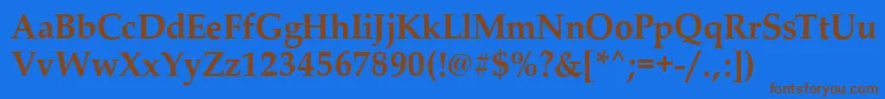 PalladioBold Font – Brown Fonts on Blue Background