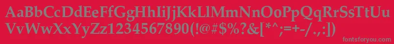 PalladioBold-Schriftart – Graue Schriften auf rotem Hintergrund