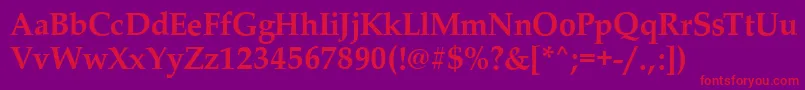 PalladioBold Font – Red Fonts on Purple Background