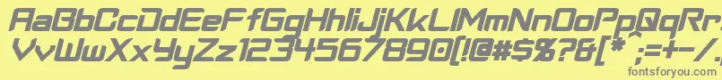 CyberverseBoldItalic Font – Gray Fonts on Yellow Background