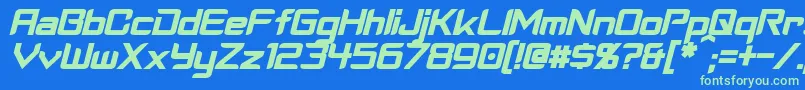 CyberverseBoldItalic Font – Green Fonts on Blue Background