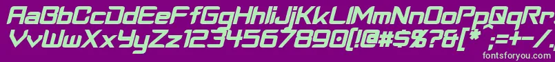 CyberverseBoldItalic Font – Green Fonts on Purple Background