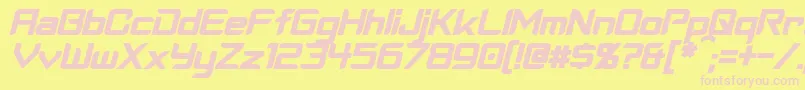 CyberverseBoldItalic Font – Pink Fonts on Yellow Background