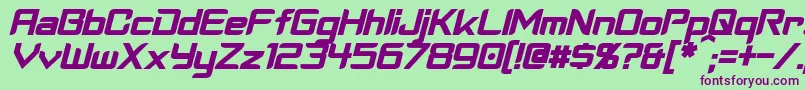 CyberverseBoldItalic Font – Purple Fonts on Green Background