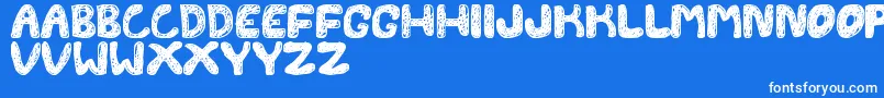 FontesdaTfb-Schriftart – Weiße Schriften auf blauem Hintergrund
