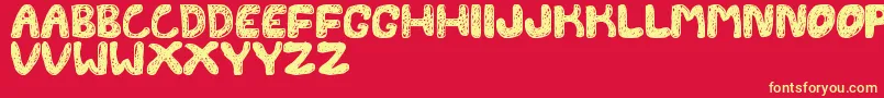 FontesdaTfb Font – Yellow Fonts on Red Background