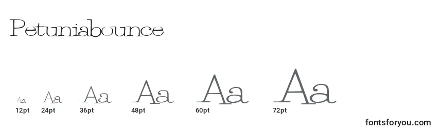 Размеры шрифта Petuniabounce