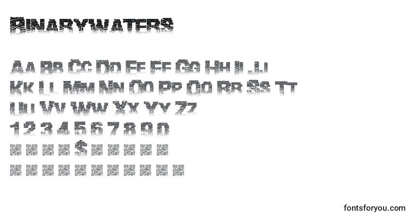 Czcionka Binarywaters – alfabet, cyfry, specjalne znaki
