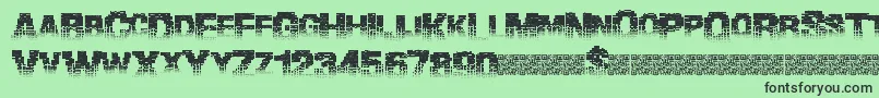 フォントBinarywaters – 緑の背景に黒い文字