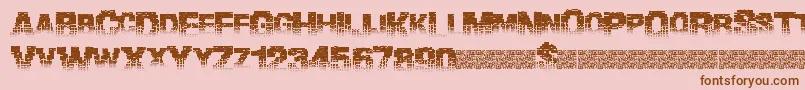 Binarywaters-fontti – ruskeat fontit vaaleanpunaisella taustalla