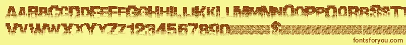 Binarywaters-fontti – ruskeat fontit keltaisella taustalla