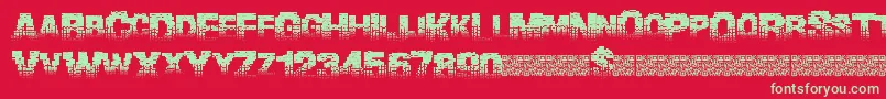 Binarywaters-Schriftart – Grüne Schriften auf rotem Hintergrund