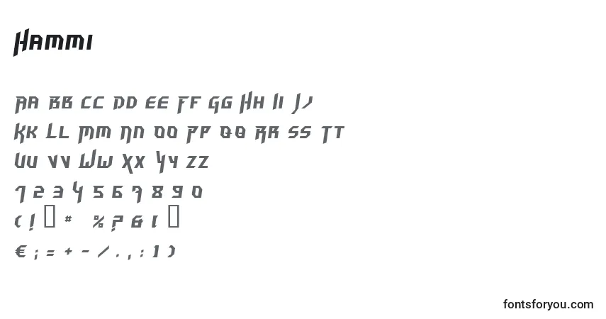 A fonte Hammi – alfabeto, números, caracteres especiais