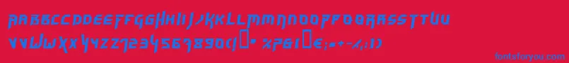 Hammi Font – Blue Fonts on Red Background