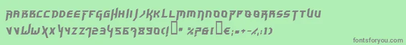 フォントHammi – 緑の背景に灰色の文字