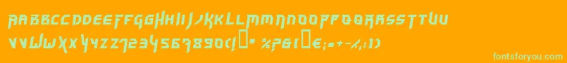 Hammi-Schriftart – Grüne Schriften auf orangefarbenem Hintergrund