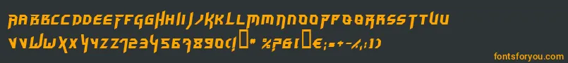 Hammi-Schriftart – Orangefarbene Schriften auf schwarzem Hintergrund