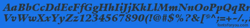 Fonte GuardiLt96BlackItalic – fontes pretas em um fundo azul