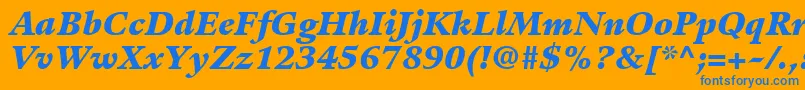 GuardiLt96BlackItalic Font – Blue Fonts on Orange Background